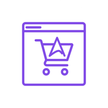 icono de carro de compras en ecommerce