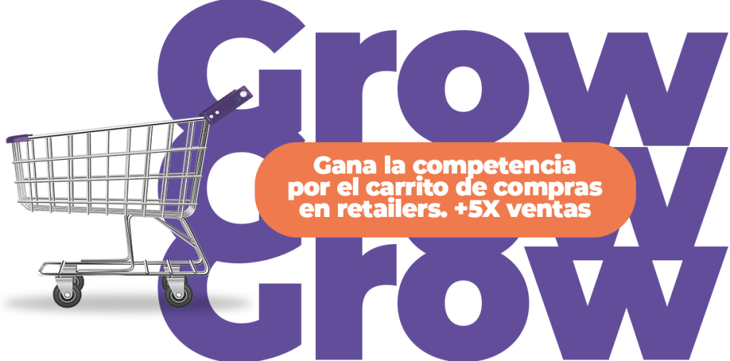 carrito símbolo de ecommerce con concepto grow
