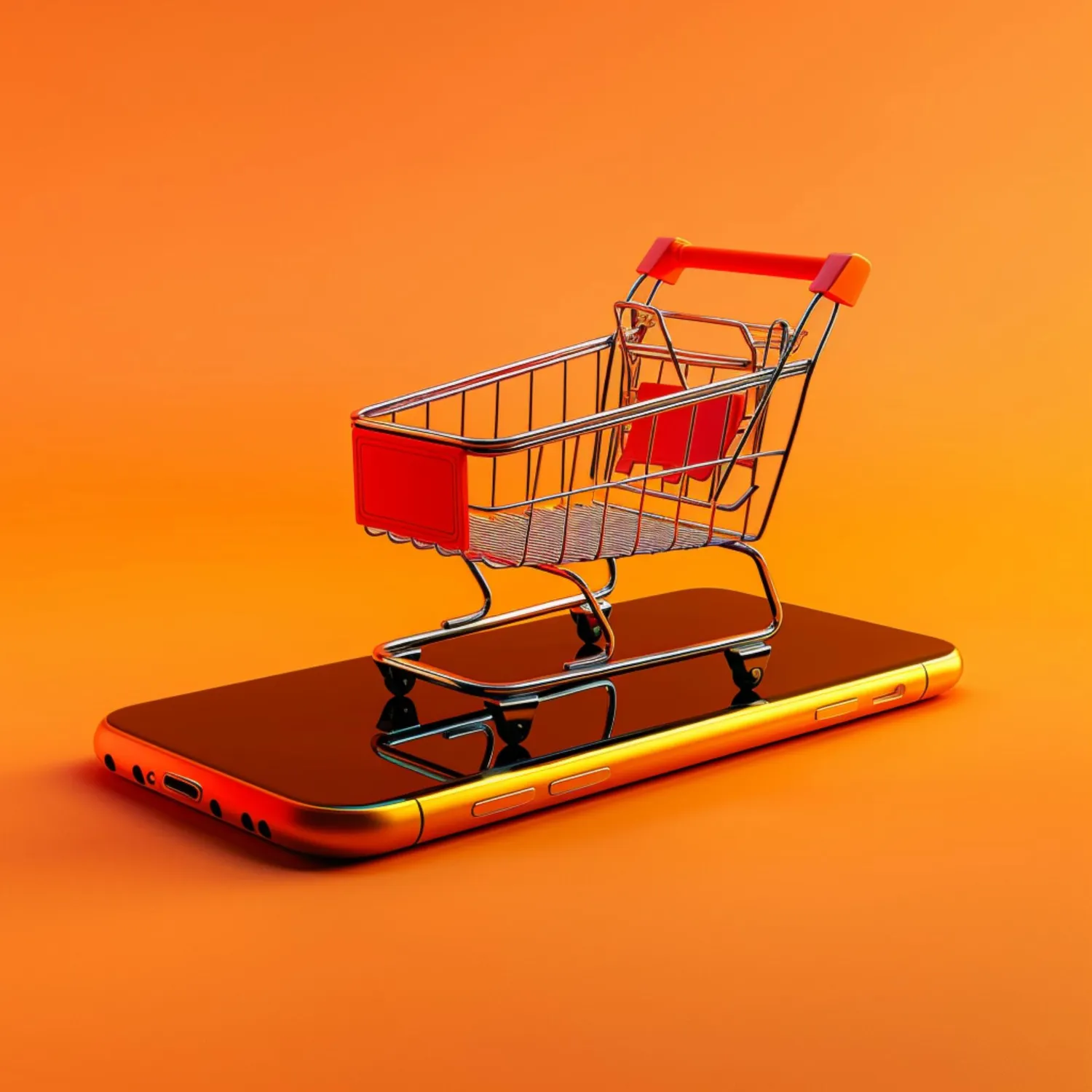 Imagen de carrito de compras en ecommerce con productos