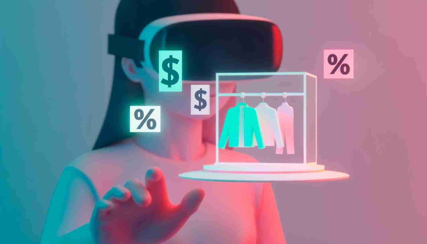 Mujer probando experiencia de compra virtual en realidad aumentada. Tendencias en ecommerce